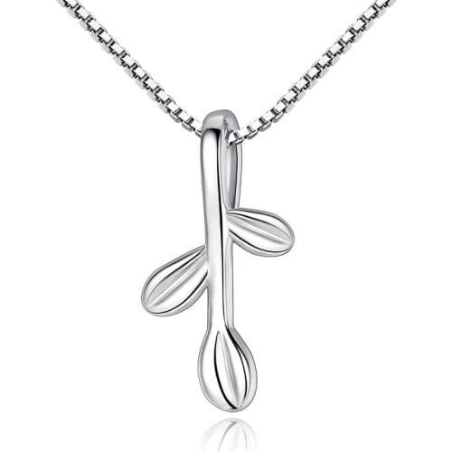 100% 925 sterling silver fashion leaves design ladies`pendant necklaces short box chain jewelry women birthday gift wholesale