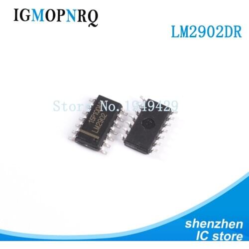 10pcs LM2902 LM2902DT LM2902DR SOP-14 Operational Amplifiers - Op Amps LOW PWR QUAD OP AMP new