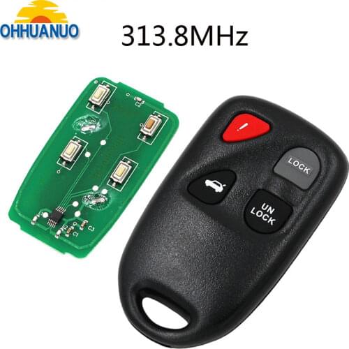 3+1/4 Button Remote Control car Key 313.8MHz fit For Mazda M6 RX-8 2004-2008 FCC ID: KPU41805 Model 41805