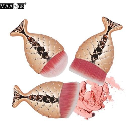3Pcs Make Up Brushes Powder Foundation Blending Fish Shape Makeup Brush Set Highlight Contour Soft hair Cosmetic Beauty Tools