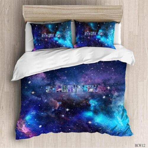 3D Galaxy queen Single king full size twin bedding comforter set luxury duvet cover kids bedding