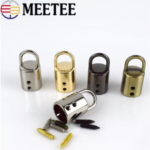 4/10pcs 11mm Bag Metal Buckles Handbag Tassel Fringe Cap Clasp Connector Hanger Leather Cords Hardware Accessories KY037