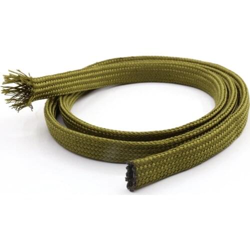 5M soft cotton Nylon Sleeve Wire Cable Braided Sleeving Protecting Expandable Cable Sleeve High Density Cable Sleeves army green