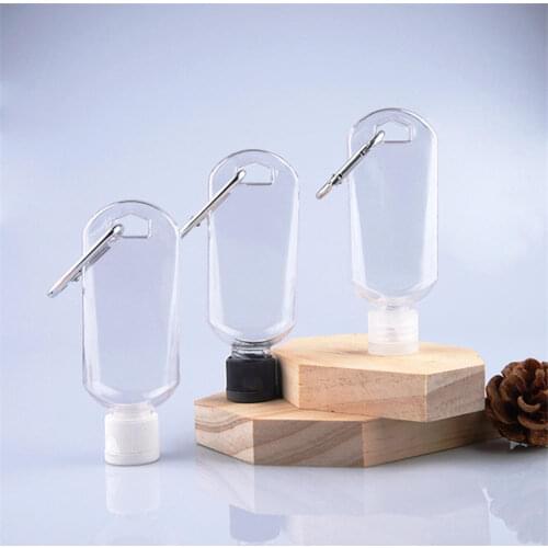 5Pcs 30ml 50ml Empty Hand Sanitizer Travel Size Holder Hook Keychain Carriers Flip Cap Reusable Portable Empty Bottles Wholesale