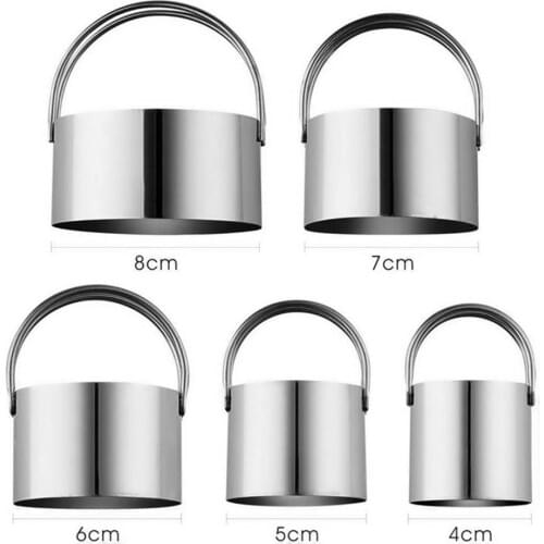 5Pcs Stainless Steel Cookie Cutters Biscuit Mould Cake Fondant Mold Baking Tool Cookie Cutters 430 Stainless Steel Baking Tools