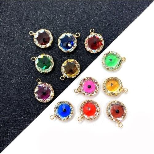 5pcs/bag Exquisite Round Natural Crystal Pendant 10X10mm DIY Handmade Jewelry Accessories Irregular Ladies Jewelry