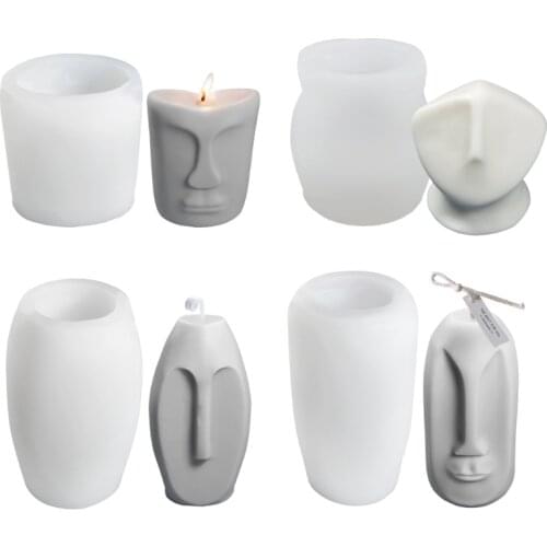 Abstract Face Candle Silicone Mold Nordic 3D Facial Silicone Candle Mould Handmade Candle Making Supplies Silicone Candle Mould