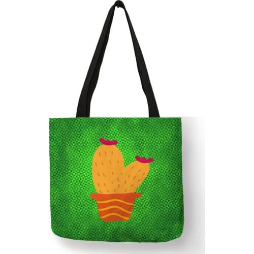 Abstract Art Fashion Women Tote Bag Eco Linen Bag With Print Logo Customized Reusable Shopping Bags