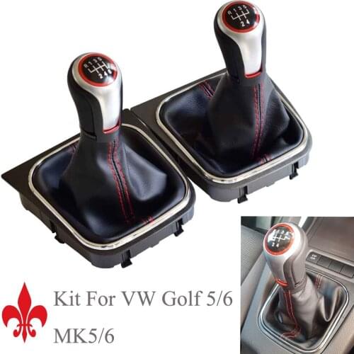 For VW Volkswagen Golf 5/6 MK5/6 Scirocco(2009) 5/6 Speed Anti-dust cover boot Gear Shift Shifter Knob Lever Pen handle ball