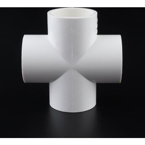 15pcs 32mm Cross PVC Fittings 4 Way Connector Plastic Tube Joint Pipe Socket Water Supply Irrigation Aquarium Circulation