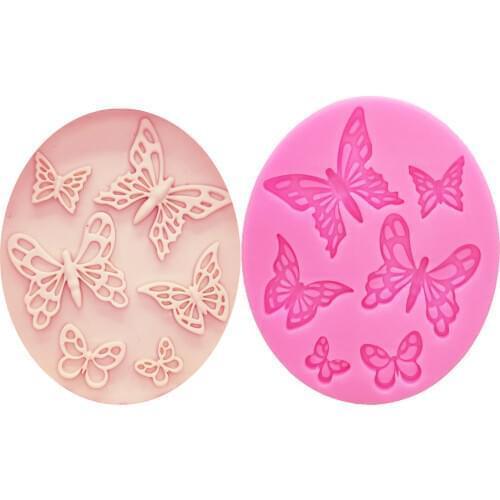 M1073 Butterfly Shaped Fondant Cake Mold Silicone Mold lace pattern Mould Bakeware Baking Cooking Tools Sugar Cookie Decor