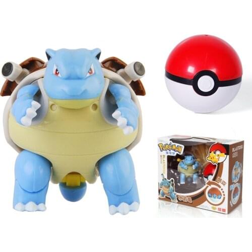 POKEMON toy deformation ball egg Blastoise boy puzzle enlightenment toy gift Pokeball Set Pop-Up Elf-Ball Anime Figure Monster