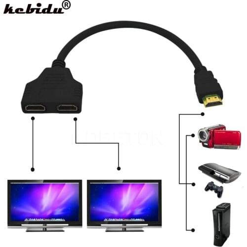 Kebidu Hot HDMI-compatible 1 Male To Dual HDMI-compatible 2 Female Splitter Cable Converter Adapter For video TV HDTV
