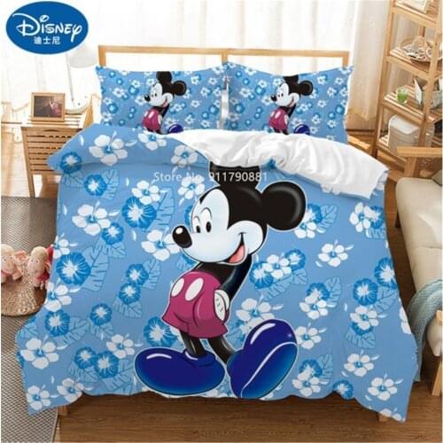 Disney Black Dot Mickey Minnie Mouse Bedding Set Couple Twin Full King Single Duvet Cover Pillow Cases Children Birthday Gift