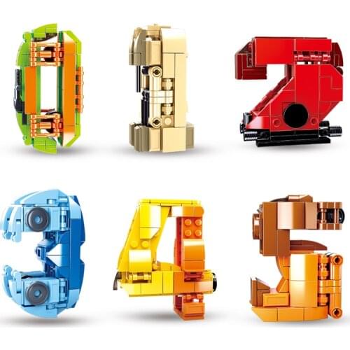 Sluban 2 in 1 number blocks NO DISASSEMBLE transformation Military vehicles sets model building toy ideas moc classical creative