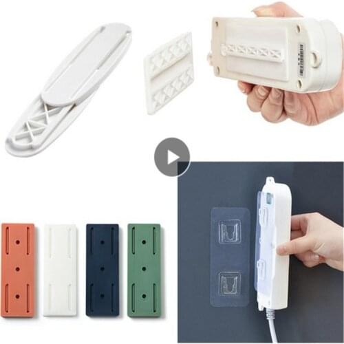 Plug Hook Seamless Punch Free Plug Sticker Holder Wall Fixer Power Strip Holders Storage Sockets Wall Shelf Stand Holder Hanger