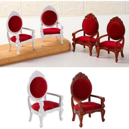12th Scale Dolls House Mini Wooden Vintage Style Chair Bedroom Furniture Set