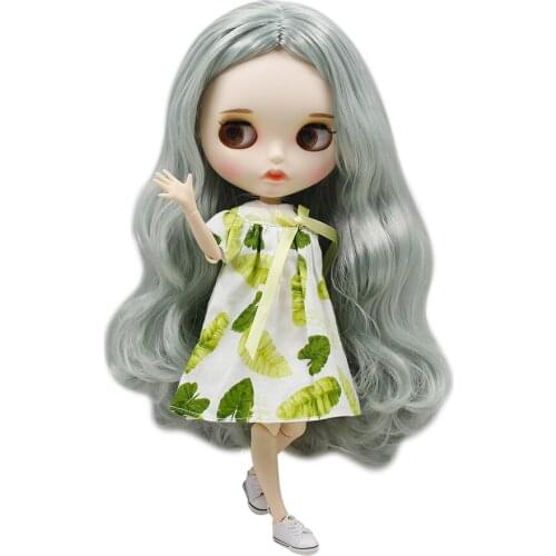 ICY 1/6 bjd joint body mysterious green curly hair matte face with eyebrows Lip gloss gift toy