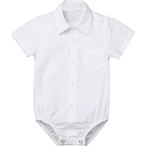 Summer Baby Boy Clothes Bodysuit Newborn Baby Boys' Formal Shirts Gentleman Romper Bodysuit Wedding Party Outfits Roupas