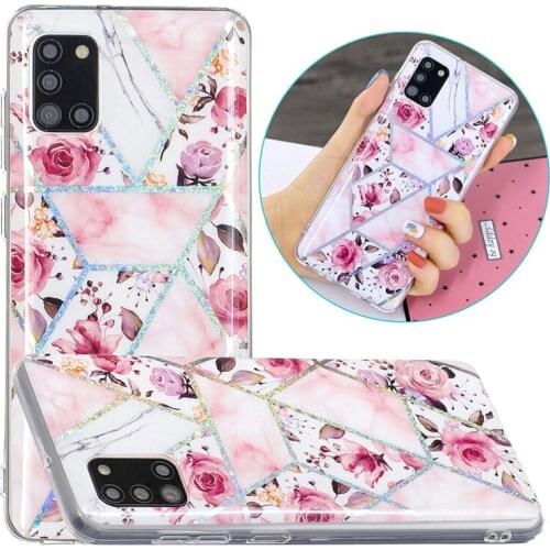 Cute Printing Case for Samsung Galaxy A31 Soft TPU Cover Flower Butterfly Marble Painting Back Shell