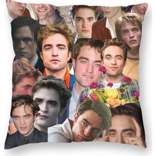 Fashion Robert Pattinson Photo Collage Square Throw Pillow Cover Decoration 3D Two Side Print Cushion Cover for Living Room