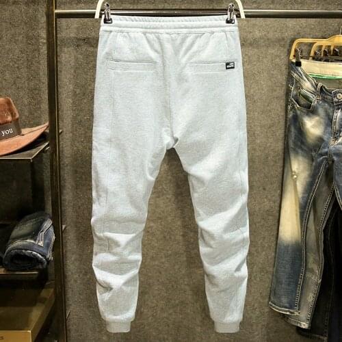 Mens Autumn Denim Ankle-Length Pants Loose Patchwork Harem Pants Casual Drawstring Elastic Waist Hip Hop Jeans Oversize 4XL