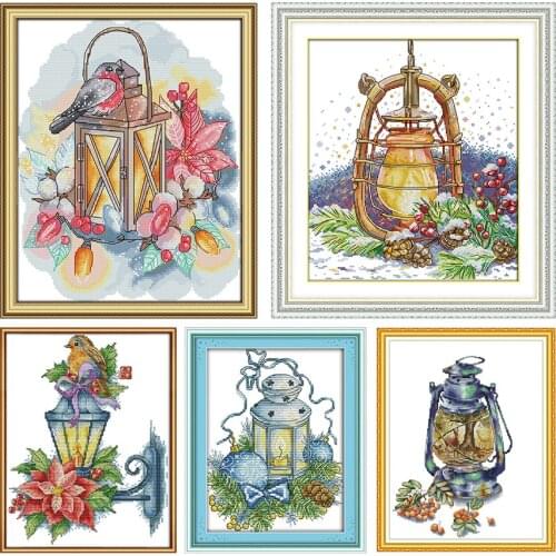 Cross Stitch kits Bird Lamp Christmas Lights Oil Lamp Counted Stamped Home Decor Embroidery cross stitch kit cross stitch