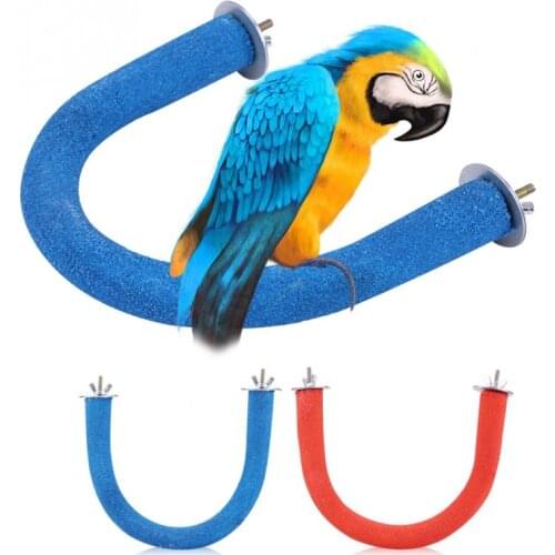 New Style U Shape Wooden Stand Perch Parrot Beak Paw Toy Gnawing Toys Bird Supplies Bird Cage Accessories durable