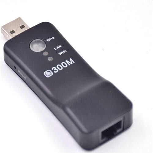 New Universal Wireless TV Network Wifi Adapter WPS 300Mbps Wi-fi Repeater RJ-45 Network Cable For Samsung LG Sony HDTV