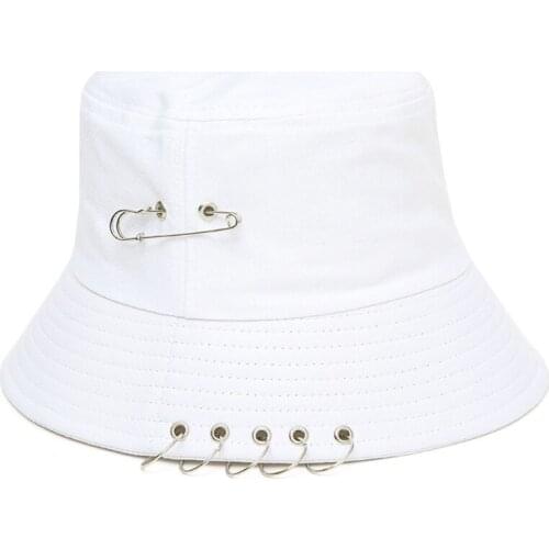 Bucket Hat with Clip Pin Design Fisherman Hat Travel Sun Hat Outdoor Hat for Men Women with Flat Round Top