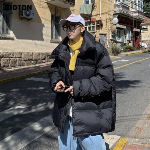 JDDTON New Winter Mens Jacket Warm Parkas Thick Windproof Japanese Thicken Zipper Solid Color Windbreaker Coat Streetwear JE596