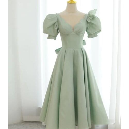 Puff Sleeve Dresses Temperament Ladies Banquet Birthday Dresses Can Usually Wear Dresses Daily Dresses for Women Party K007