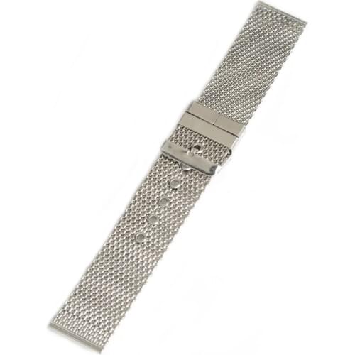 18mm Unisex Thick Mesh Saineless Steel Watch Band Strap Bracelet Pin Buckle Silver for Fashion Watches Chrsitmas Gift