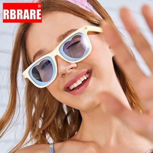 RBRARE Retro Heart Sunglasses Women 2021 Square Glasses for Women/Men Luxury Brand Sun Glasses Women Mirror Gafas De Sol Mujer