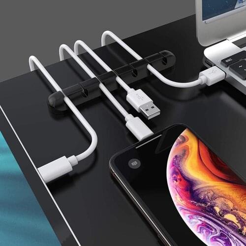 Self-Adhesive Wire Cable Organizer Fixed Clamp Network Cable Storage USB Cable Winder Desktop Tidy for Mouse Headphone Wire
