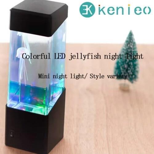Kenieo Led Jellyfish Tank Night Light Color Changing Table Lamp Aquarium Electric Mood Lava Lamp For Kids Children Gift Decor