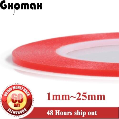 GXPMAX 1 Roll 25M Heat Resistant Double-sided Transparent Clear Adhesive Tape Sticker 1mm 2mm 3mm 4mm 5mm 6mm 8mm 10mm~25mm