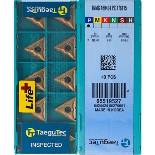 TNMG160404-PC TT8115 Original Taegutac Carbide Inserts Turning Inserts Lathe Tools 10Pcs/Lot