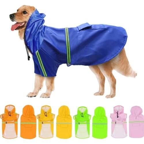 Pet Dog Waterproof Raincoat Reflective Pet Clothing for Small Dogs Jacket Large Dog Outdoor Hooded Clothes Pet Supplies S-5XL