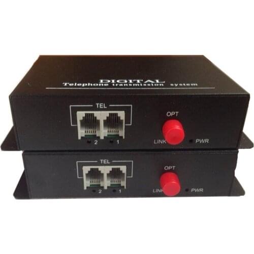 2CH PCM Voice Telephone Fiber optical Media Converter - FC 20Km