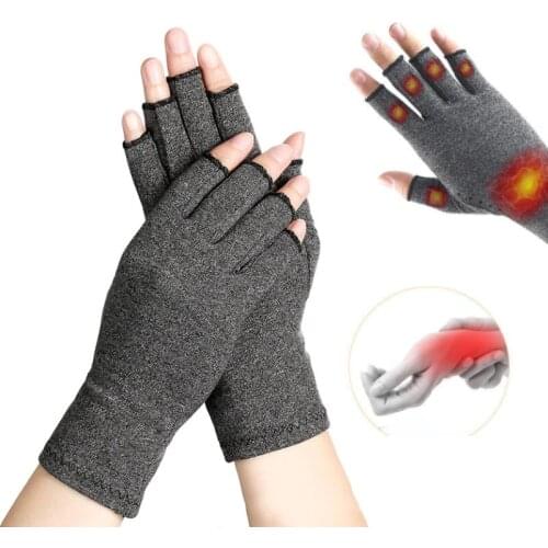 1 Pair Therapy Arthritis Gloves Premium Arthritic Joint Pain Relief Hand Gloves Open Fingers Compression Gloves
