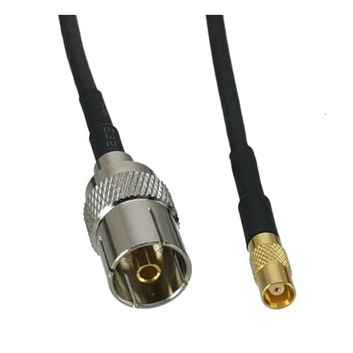 1Pcs Cable IEC PAL DVB-T female Jack to MCX female Jack Connector RG174 RF Pigtail jumper cable 4inch~10FT