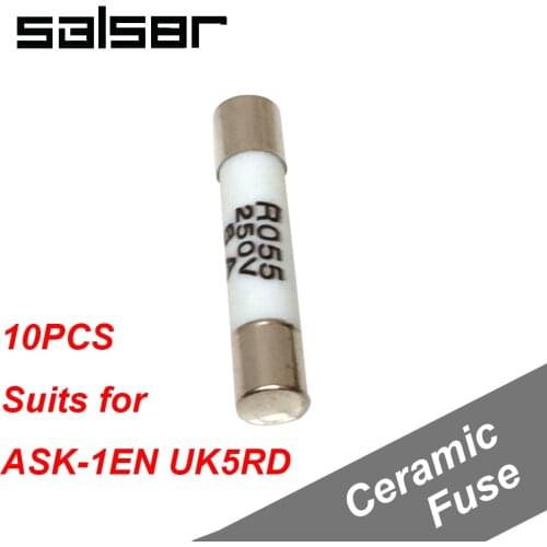 10PCS) Fast blow Ceramic Fuse suits for ASK-1EN UK5RD terminal block R055 250V 0.5A/6A/10A