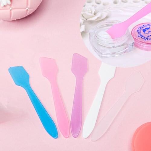 10pcs Plastic Facial Face Skin Care Cream Mixing Spatulas Disposable Curved Scoop Cosmetic Cream Stick Makeup Beauty Tools Kits