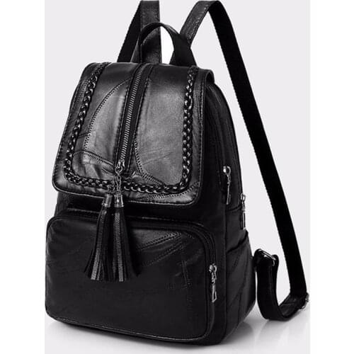 2021 Brand Minimalism Female Backpack Pu Leather Youth Women Bagpack Beautiful Fashion Girl Casual Rucksacks Lady Shoulder Bag
