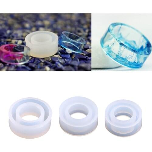3 pcs Round DIY Silicone Ring Mold Jewelry Making Craft Mould Tool Pendant Earring Resin Making Handmade Crafts 15.8/16.4/17.8m