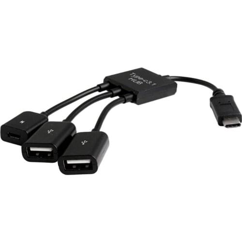3in1 USB 3.1 Type-C To Micro USB 2.0 Power Charging Host OTG Hub Cable Adapter