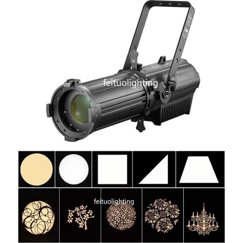 4pcs Theater Zoom Light 600w Bi-Color WW CW COB Led Profile Spotlight Die Casting Aluminum Ellipsoidal Led Stage Studio Light