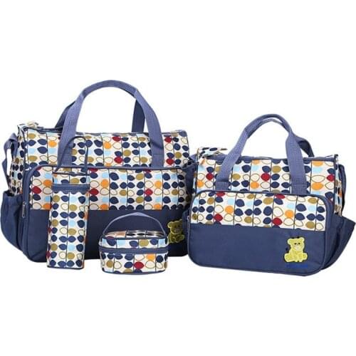 5PCS Diaper Bag Tote Set - Baby Bags for Mom Nappy Bag Womens Shoulder Messenger Bag Travel Stroller Bag Baby Storage Bag Care