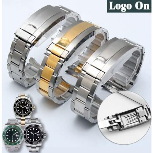 Watch Bracelet For Rolex SUBMARINER DAYTONA SUP GMT Men Fine-Tuning Pull Button Clasp Strap Stainless Steel Watch Band Chain